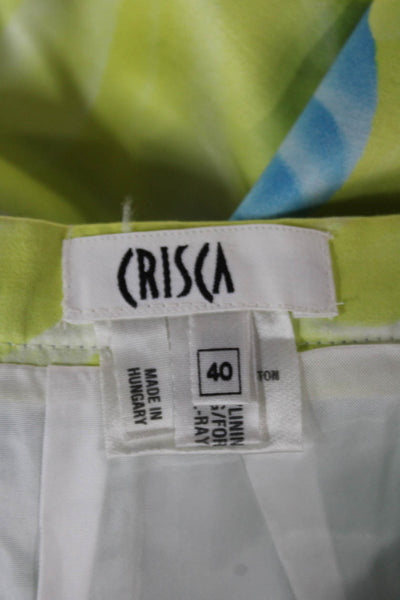 Crisca Women A-Line Floral Square Neck Short Sleeve Rayon Set Size 42