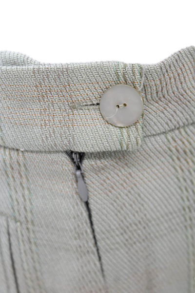 Laurel Unisex Beige Plaid 2 Piece Suit Jacket Pants V Neck Wool Blend Size 40