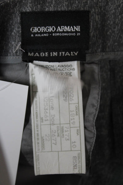 Giorgio Armani Unisex Gray Herringbone Dress Pants Size 44