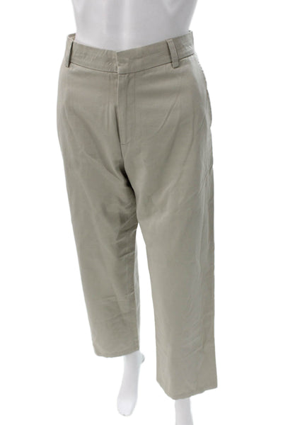 Weekend Max Mara Unisex Chino Pants Beige Cotton Button Size 10