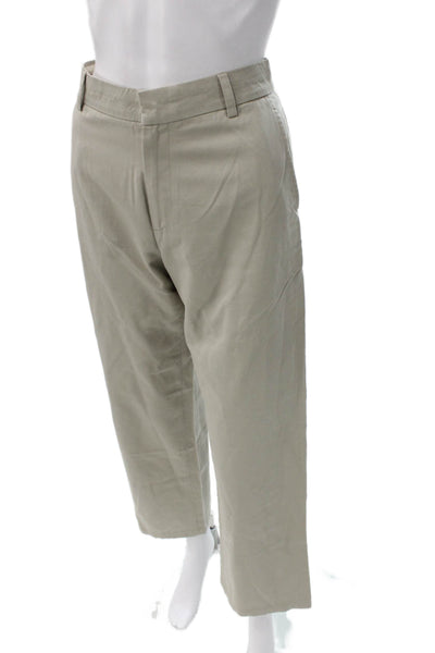Weekend Max Mara Unisex Chino Pants Beige Cotton Button Size 10