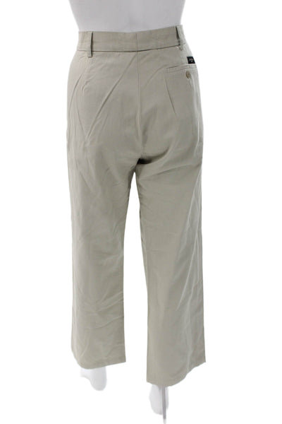 Weekend Max Mara Unisex Chino Pants Beige Cotton Button Size 10