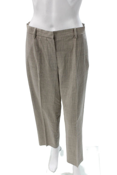 Max Mara Unisex Beige Wool Dress Pants Button Closure Size 10