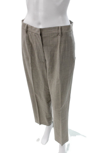 Max Mara Unisex Beige Wool Dress Pants Button Closure Size 10