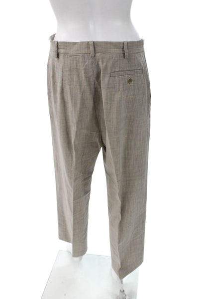 Max Mara Unisex Beige Wool Dress Pants Button Closure Size 10