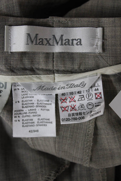 Max Mara Unisex Beige Wool Dress Pants Button Closure Size 10