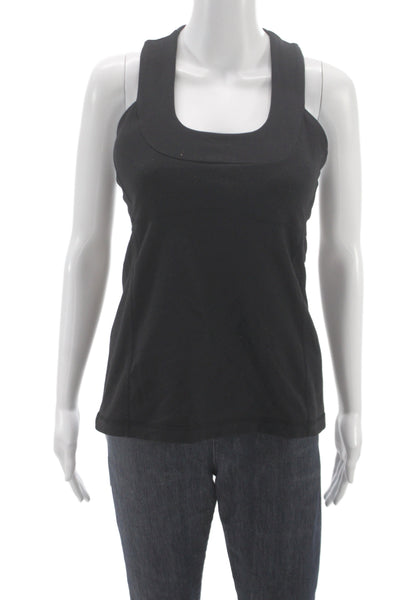 Lululemon Womens Basic Sleeveless Square Neck Black Cotton Tank Size 4