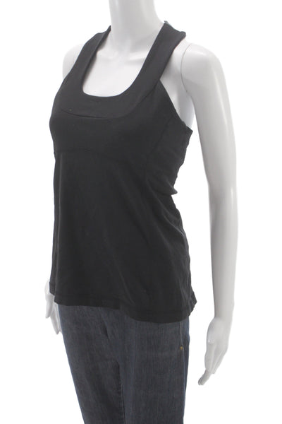 Lululemon Womens Basic Sleeveless Square Neck Black Cotton Tank Size 4