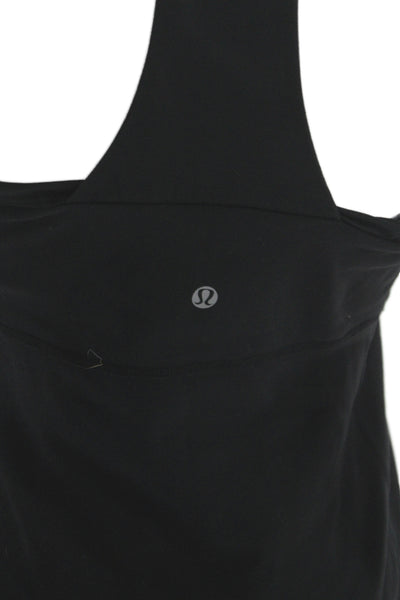 Lululemon Womens Basic Sleeveless Square Neck Black Cotton Tank Size 4