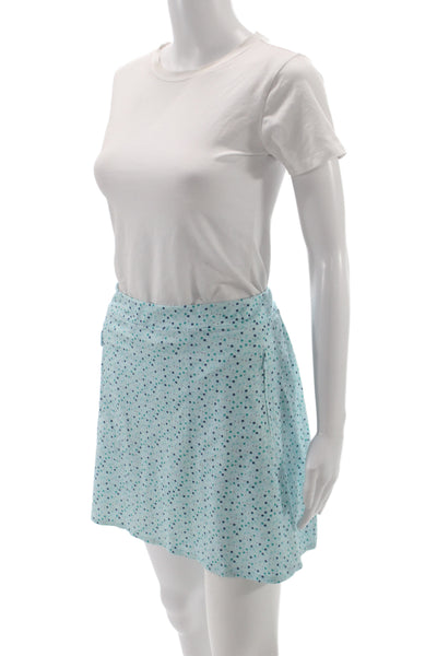 G/Fore Womens A-Line Mini Skort Light Blue Cotton Floral Short Size L