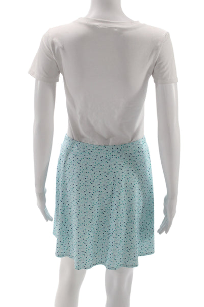 G/Fore Womens A-Line Mini Skort Light Blue Cotton Floral Short Size L