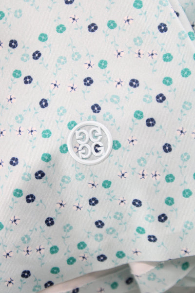 G/Fore Womens A-Line Mini Skort Light Blue Cotton Floral Short Size L