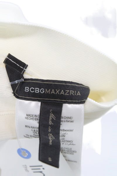 BCBGMAXAZRIA Womens A-Line Flared White Skirt Size S
