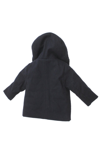 Jacadi Boys Long Sleeve Front Zip Hooded Wool Jacket Navy Blue Size 3