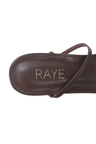 Raye Womens High Heel Leather Slingback Sandals Dark Brown Size 9