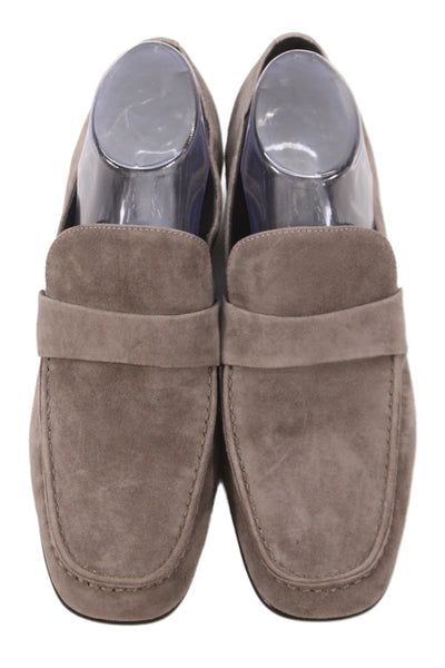 Tony Bianco Womens Slip On Round Toe Suede Loafers Gray Size 9
