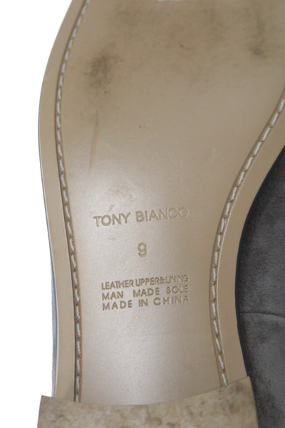 Tony Bianco Womens Slip On Round Toe Suede Loafers Gray Size 9