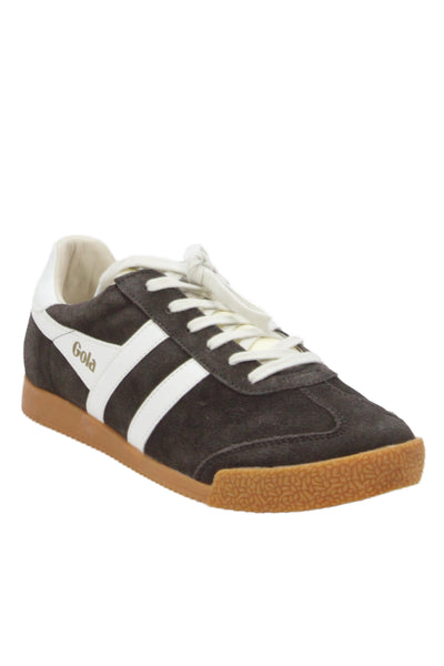 Gola Womens Lace Up Side Logo Suede Low Top Sneakers Brown White Size 9.5