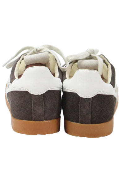 Gola Womens Lace Up Side Logo Suede Low Top Sneakers Brown White Size 9.5