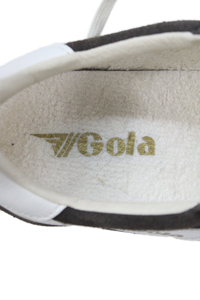 Gola Womens Lace Up Side Logo Suede Low Top Sneakers Brown White Size 9.5