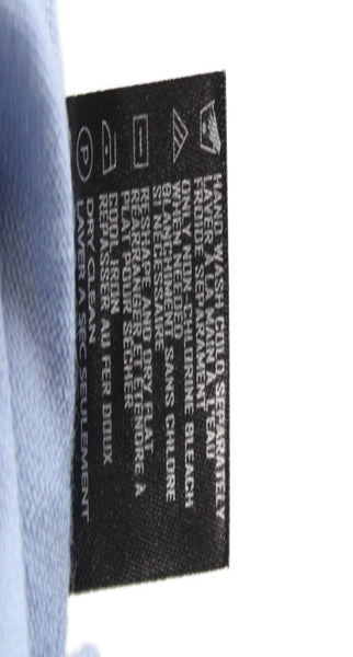 Patrick Assaraf Men Full Zip Merino Mock Neck Light Blue Sweater Size XL