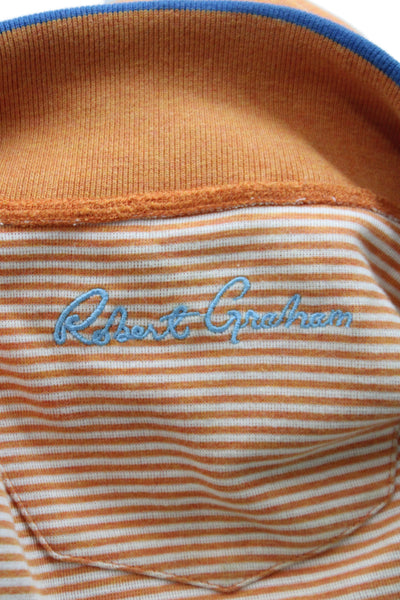 Robert Graham Mens Orange Zip Mockneck Pullover Sweater Size XL