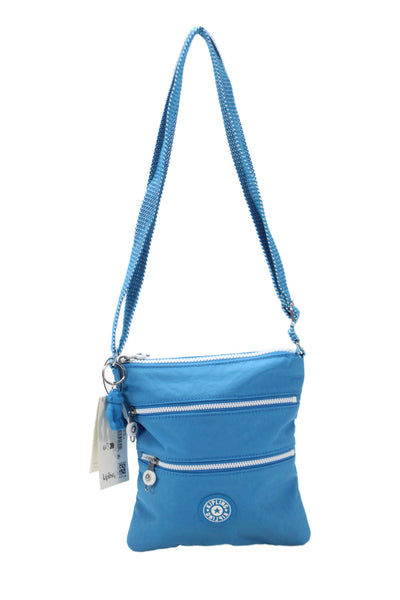 Kipling Womens Triple Zippered Pocket Crossbody Blue Size Medium