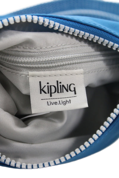 Kipling Womens Triple Zippered Pocket Crossbody Blue Size Medium