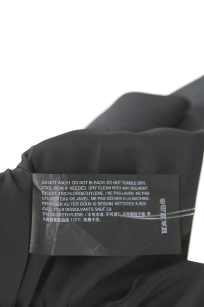 Theory Women Sheath Dress V-Neck Mid Calf Black Wool Size 8