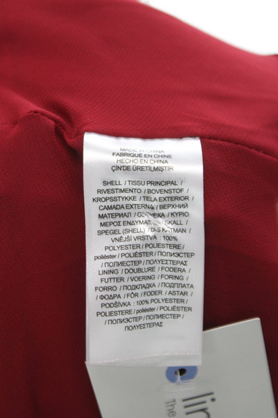 Lauren Ralph Lauren Women A-Line Red V-Neck 3/4 Sleeve Dress Size 6