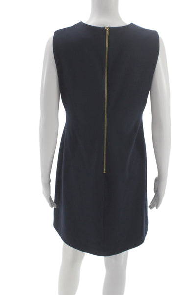 Calvin Klein Womens Dark Blue Sleeveless Shift Dress Size 8