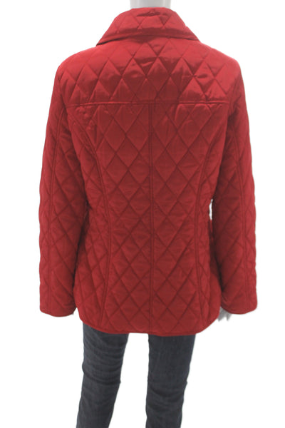 Michael Michael Kors Womens Red Quilted Jacket Size M