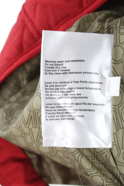 Michael Michael Kors Womens Red Quilted Jacket Size M