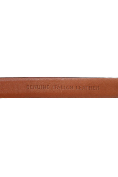Lauren Ralph Lauren Womens Leather Crocodile Print Skinny Belt Brown Size Large