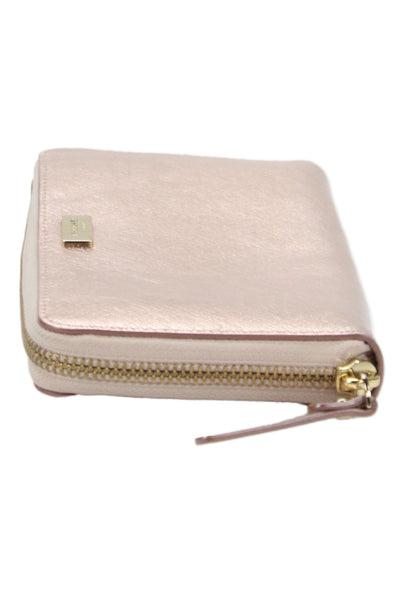 Kate Spade New York Womens Leather Zip Around Wallet Rose Gold