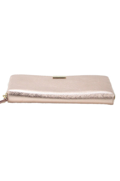Kate Spade New York Womens Leather Zip Around Wallet Rose Gold