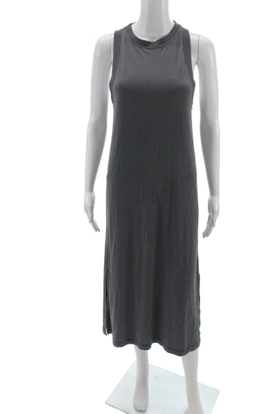 Lululemon Women Maxi Tank Dress Dark Gray Sleeveless Crew Neck Size S