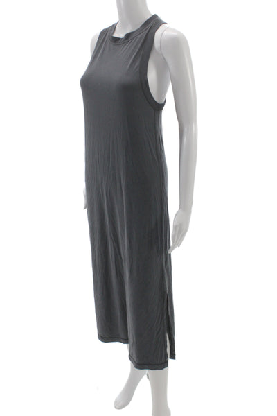 Lululemon Women Maxi Tank Dress Dark Gray Sleeveless Crew Neck Size S