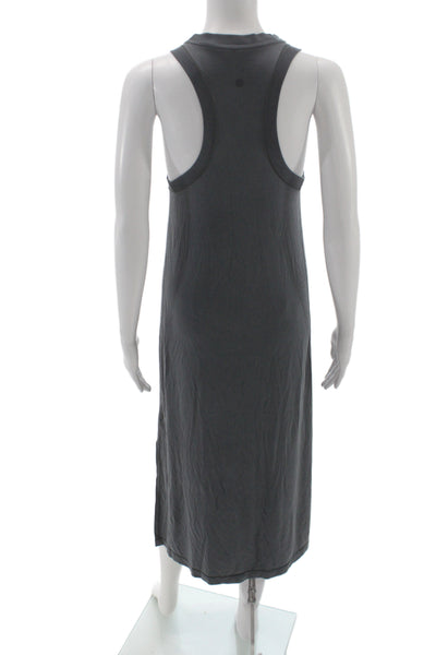 Lululemon Women Maxi Tank Dress Dark Gray Sleeveless Crew Neck Size S