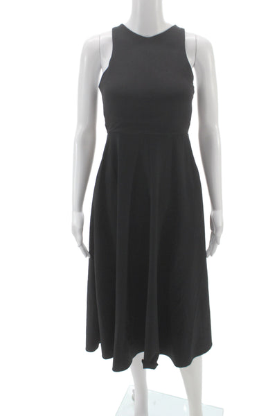 Athleta Womens Fit & Flare Tank Dress Black High Neck Sleeveless Size XS