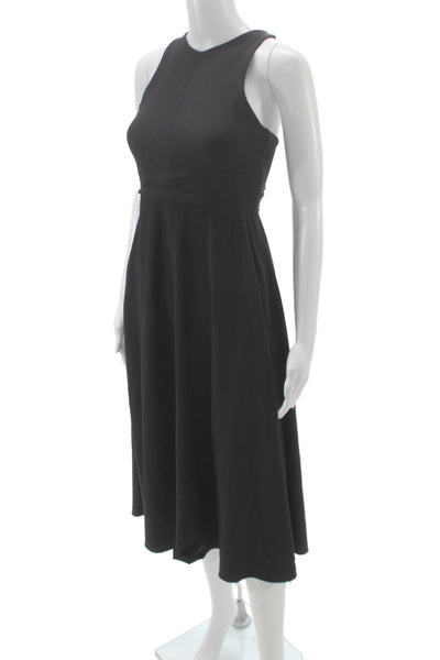 Athleta Womens Fit & Flare Tank Dress Black High Neck Sleeveless Size XS