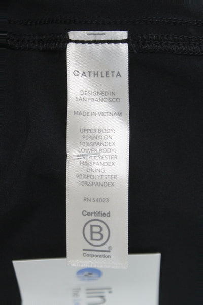 Athleta Womens Fit & Flare Tank Dress Black High Neck Sleeveless Size XS