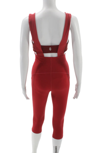 FP Movement Womens Red Sleeveless Scoop Neck Jumpsuit Size XS