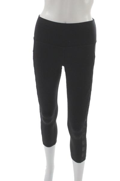 Alo Womens Cropped Capri Black Spandex Leggings Size S