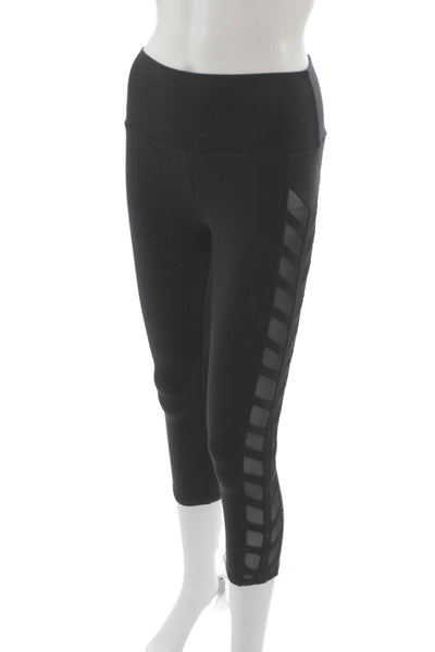 Alo Womens Cropped Capri Black Spandex Leggings Size S