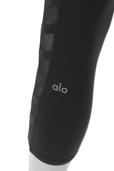 Alo Womens Cropped Capri Black Spandex Leggings Size S