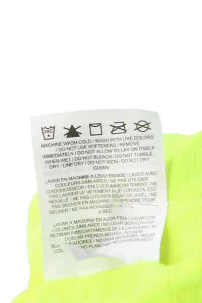 Nike Womens Basic Yellow Sleeveless Round Neck Tank Polyester Size S