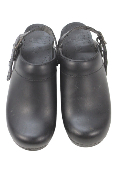 Dansko Womens Leather Clog Slingbacks Heels Black Size 39 9
