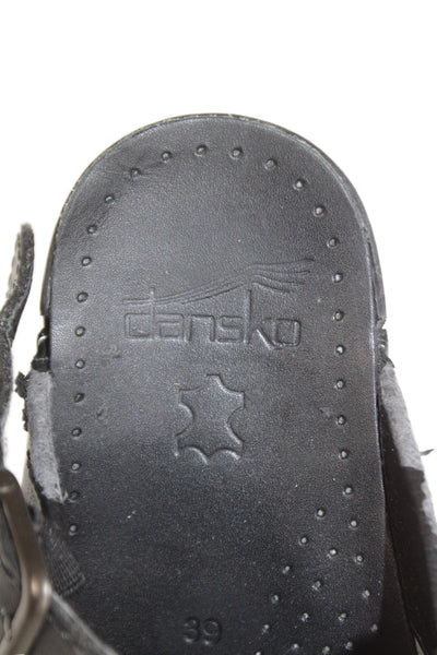 Dansko Womens Leather Clog Slingbacks Heels Black Size 39 9