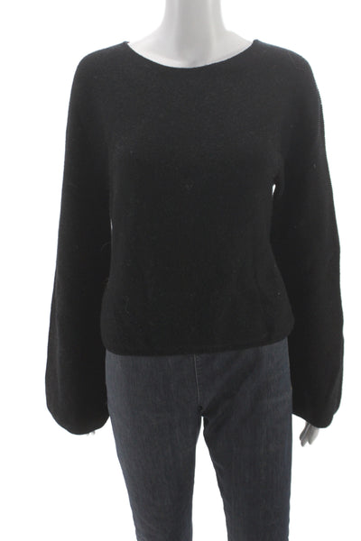 Uniqlo Unisex Black Pullover Round Neck Long Sleeve 55%Poly 45%Merino Size M